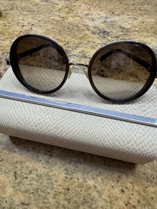 Authentische Jimmy Choo Andie runde Sonnenbrille gold silber Kristall Stoffdetails - Bild 1 von 4