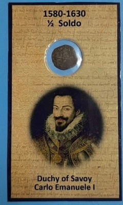 1580 -1630 Italy Duchy of Savoy 1/2 Soldo Carlo Emanuele I #S1 - Image 1 of 2