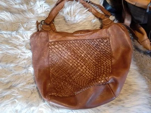 Colorado Tan Woven Handbag W/ Compartments Leather Great Condition - Picture 1 of 4