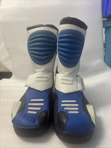 Men’s Timberland Motorcycle Riding Boots Size 9 1/2 White And Blue Discontinued - Picture 1 of 14