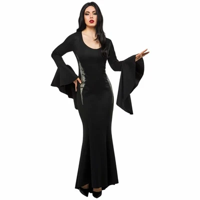 Disfraz de Morticia Addams Deluxe Wednesday Movie para mujer adulta Foto 1 de 4