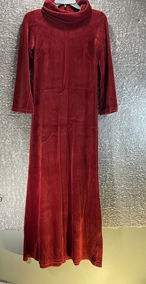 Nanso Finland Red Velvet Maxi Dress Women’s Size S Long Sleeve Holiday Classic - Image 1 of 4