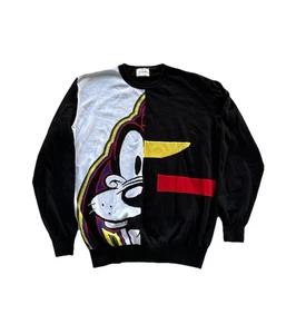 Iceberg History X Disney Goofy Italian Knit Sweater Black Men Size Large Graphic - Picture 1 of 8