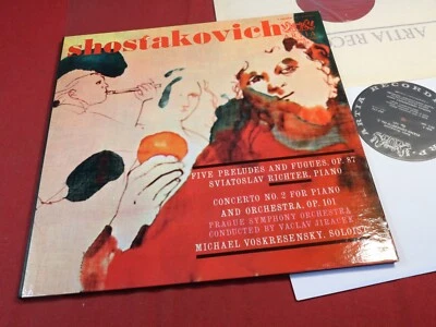 Shostakovich 5 PRÄLUDIEN & FUGEN / PIANO CONCERTO  Richter Voskresensky LP Artia - Bild 1 von 4