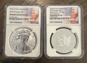 2019 Pride of Two Nations U.S. 2-Coin Set NGC PF70 ER Early Releases (014) - Picture 1 of 6
