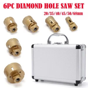 6tlg Profi Set Diamant Fliesen Bohrkronen Feinsteinzeug Granit Fliesenbohrer Set - Bild 1 von 10