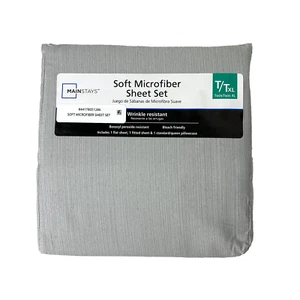 Mainstays Soft Micro Fiber Twin Extra Large Sheet Set Gray New - Picture 1 of 7