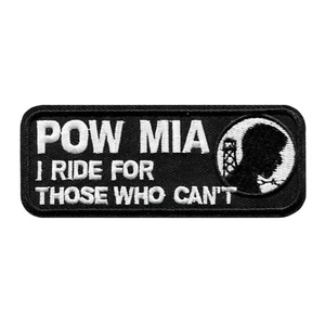 POW MIA I Ride For Those Who Can't Patch - Veterano Motociclista Bordado Planchado - Imagen 1 de 2