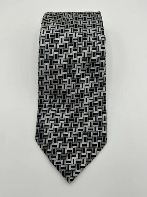 Corbata Ralph Lauren etiqueta púrpura para hombre blanca negra a rayas seda Italia Foto 1 de 4