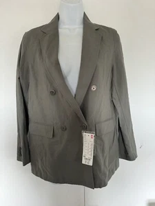 Women’s Uniqlo Blazer Khaki/grey Xs BNWT Linen RRP £70 - Picture 1 of 7
