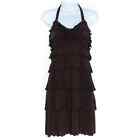 NWT BCBGMaxazria Womens Dress Jersey Halter Ruffle Tiered Brown Size Small FA