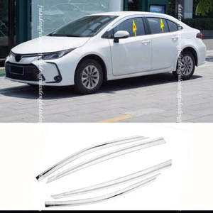 For Toyota Corolla 2019-23 silver Window Visor Vent Sun Shade Rain Guard Shield - Picture 1 of 6