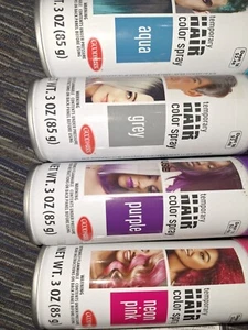 Temporary Hair Color Spay Lot Of 5 Different Colors - Picture 1 of 5