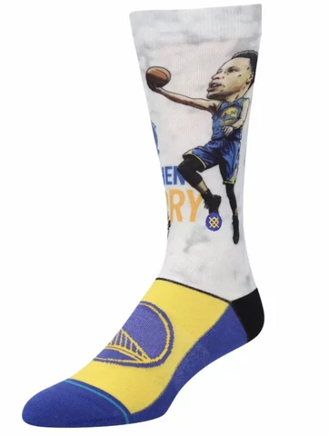 STANCE Stephen Curry Big Head Crew Socks Size Large (9-12) Golden State Warriors Cover
