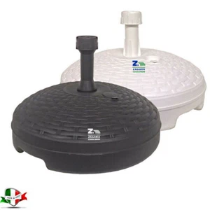 BASE PER OMBRELLONE PLASTICA EFFETTO RATTAN BIANCO Ø 45 x 30 h MARE PISCINA - Foto 1 di 1