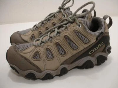 Women's sz 6.5 M Oboz Bridger Low Waterproof Hiking Shoes Leather B-Dry Drizzle - Image 1 of 4