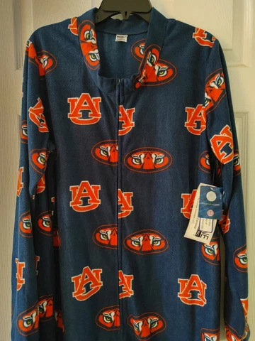SEC Auburn Tigers Sideline One Piece Pajamas NCAA Navy Size Medium Cover