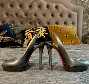 Christian Louboutin Bianca Sling Back Patent Leather Stiletto 38.5 - Picture 1 of 11
