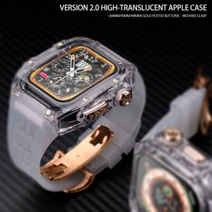 Do Apple Watch Ultra 8 7 SE 6 Przezroczyste etui Fluororubber Band Silikonowy pasek - Zdjęcie 1 z 27