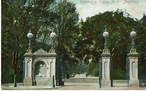 POSTAL ENTRADA A PRESTON PARK BRIGHTON 1906 - Imagen 1 de 2