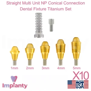 10x Set Manicotto Titanio Dritto Multi Unità NP Connessione Conica 2,25mm - Foto 1 di 8