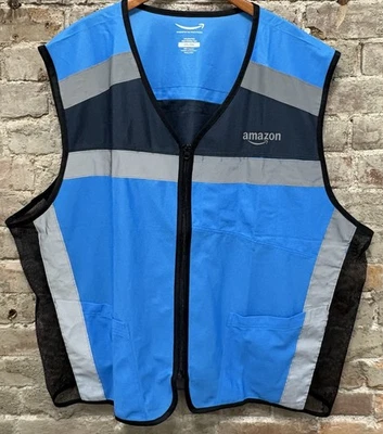 Amazon Luly Yang Safety Reflective Uniform Driver Blue Vest Adult Size 4XL / 5XL - Image 1 of 4