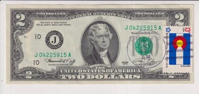 TWO DOLLAR FEDERAL RESERVE NOTE UNITED STATES OF AMERICA SERIES 1976 $2 BILL J - Image 1 of 2