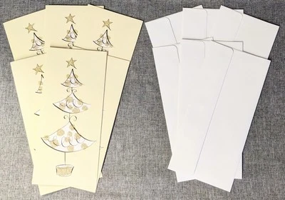 6 Marcel Schurman Merry Christmas Tree Cards & Envelopes Open Boxed - Image 1 of 4