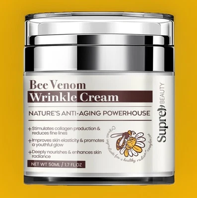 Bee Venom Wrinkle Cream Skin Treatment Elasticity Natural Restoration Aging Line - Image 1 of 4