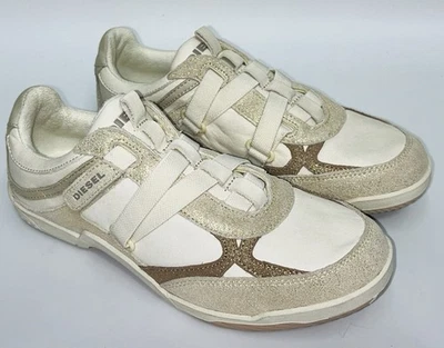 Diesel Mujer Zapatos Tenis Talla 9 Activos W Moslette Cuero Crema Y2K De Colección Foto 1 de 4