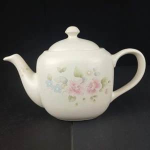 Pfaltzgraff Tea Rose Oval Square Teapot With Lid 6.5" USA EUC - Picture 1 of 12