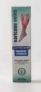 Varicose Veins Cream, Treatment For Legs, Maximum Strength, 100% Organic Natural - Picture 1 of 4