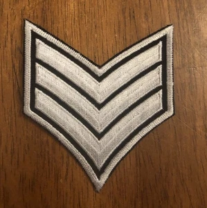 U.S. Army Sergeant Rank Chevron Patch Gray Black Subdued  - Picture 1 of 4