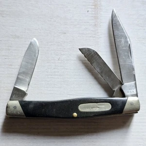 BUCK KNIVES 301 STOCKMAN 3 BLADE POCKET KNIFE W/ SERRATED SHEEPSFOOT BLADE 1989 - Picture 1 of 10