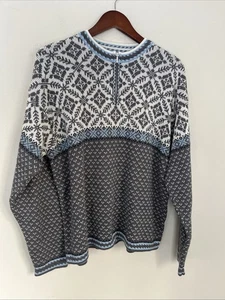 Hanna Andersson Men’s Fair Isle Quarter Zip Heavy Sweater 100% cotton size large - Picture 1 of 8