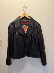 Chaqueta de cuero Harley Davidson 2 en 1 para mujer (halter) talla 14, original 3 en 1 - Imagen 1 de 21