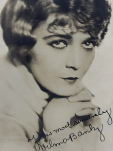 Foto de abanico vintage de 9x7 con firma preimpresa de la actriz Vilma Banky - Imagen 1 de 12