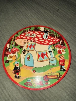 Vintage Simplex Mushroom Peek A Boo Children's Wooden Puzzle Holland Preschool - Image 1 of 4