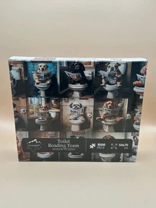 Funny Dog On Toilet Jigsaw Puzzle 1000 Piece 70x50cm “Canine Times” Humor Gift - Picture 1 of 8