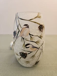 Stony Creek Chickadee Crackle Glas Tischplatte Leuchte Lampe ~ Kunst von Lynnea Washburn - Bild 1 von 14