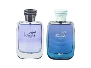 Hawas & Hawas Ice By Rasasi Eau De Parfum Sprays 3.4oz/100ml New Sealed Box - Picture 1 of 3