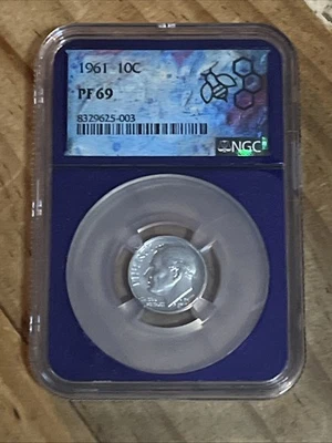 1961 10C SILVER Roosevelt Dime - PF69 NGC PURPLE CORE 🔥🔥🔥 - Image 1 of 4