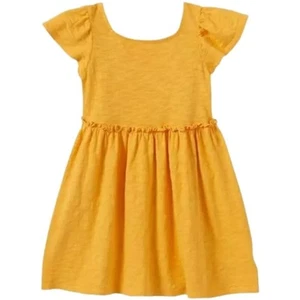 4PK Girls Ruffle Sleeve Knit Dress sz 4T mustard yellow  - Picture 1 of 3