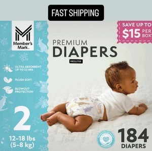 Pannolini per bambini Member's Mark Premium taglia 2 (12-18 libbre) numero 184 - NUOVI - Foto 1 di 5