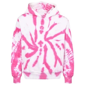 Kids Girls Sweat Shirt Tops Tie Dye Pink Hooded Jumpers Hoodies 5-13 Years - Picture 1 of 5