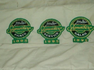 SET OF 3 JOHN DEERE 1995 SIGNATURE DEALER PATCHES PARTS SALES SERVICE - Picture 1 of 4