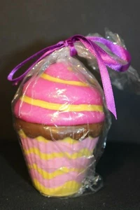CANDLE - CUPCAKE Candle - 4" tall - Shades of Pink & Yellow - Cute Decoration - Picture 1 of 4