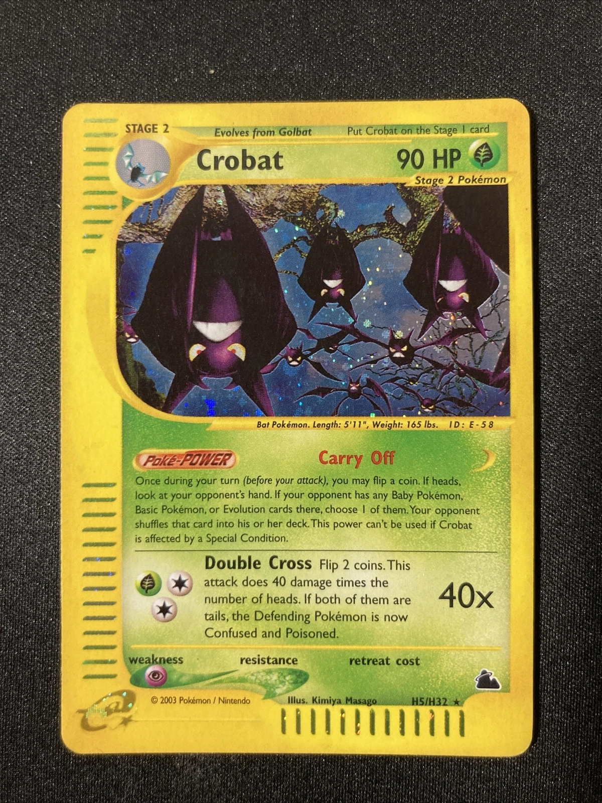 Pokemon TCG Crobat (Rare Holo) - Skyridge H5/H32 - MP