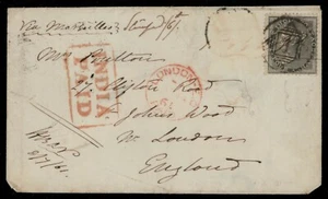 India 1861 QV INDIA PAID stamped via Marseilles Cover Cooper Type 9a cancel - Picture 1 of 3