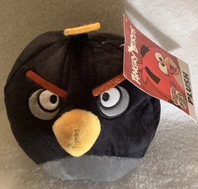 Nuevo Peluche Angry Birds Black Bomb Bird 8" - Nuevo con Etiquetas Licencia Oficial Lindo con Etiqueta Foto 1 de 4